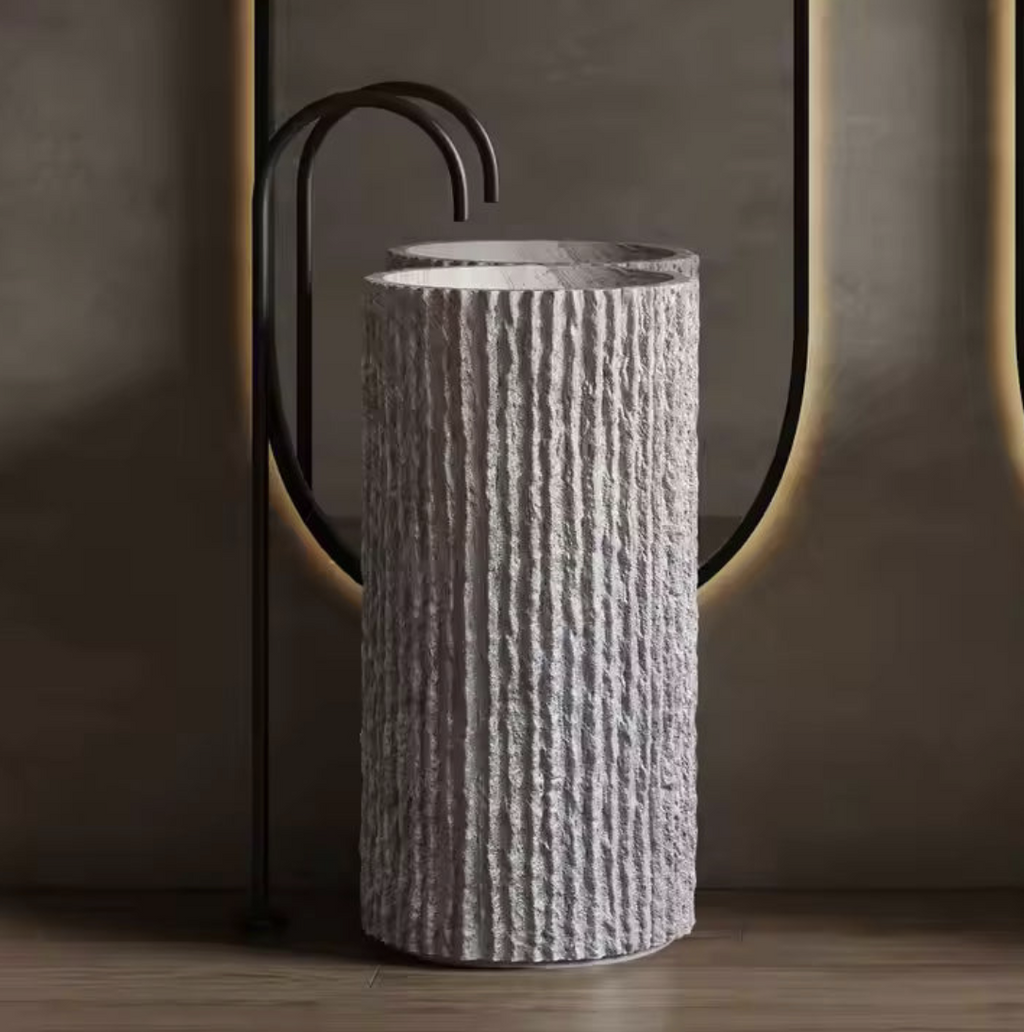 Wabi Texture Column Basin – Earth Series