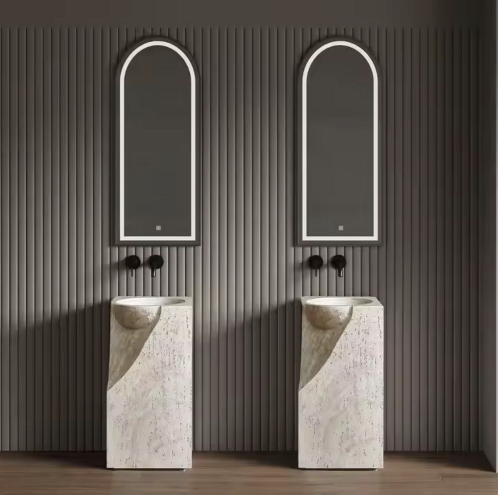 Wabi Travertine Pedestal Basin – Terra Edition