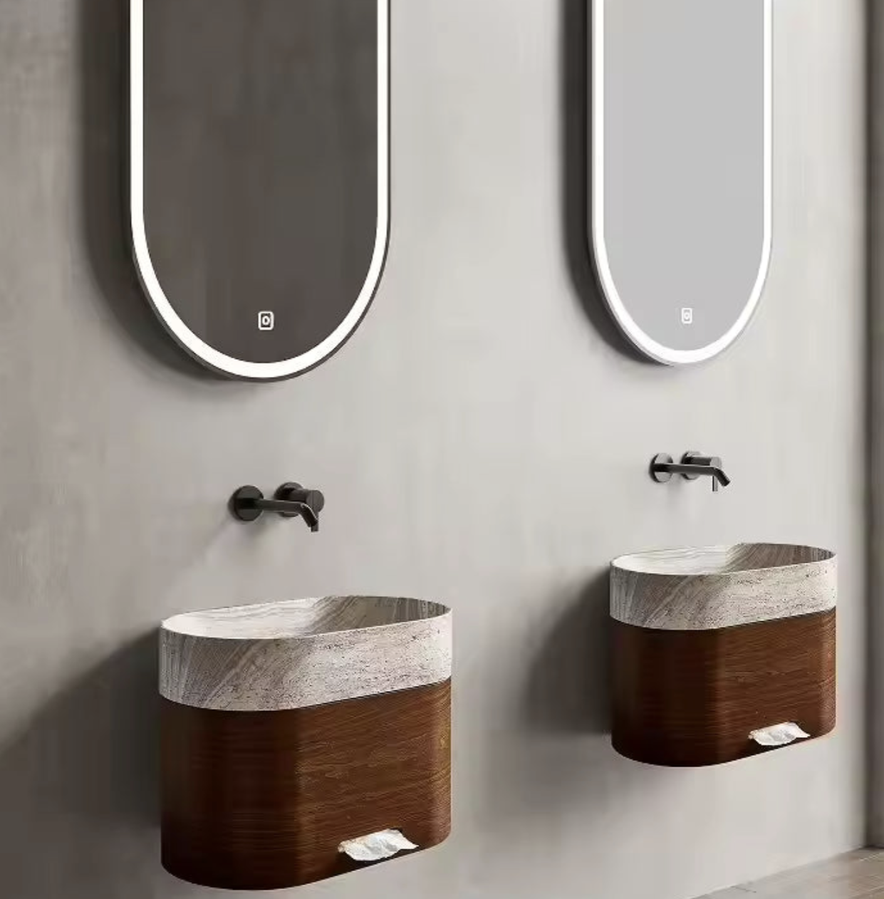 Modern Wall-Hung Basin with Storage – Minimal Edition