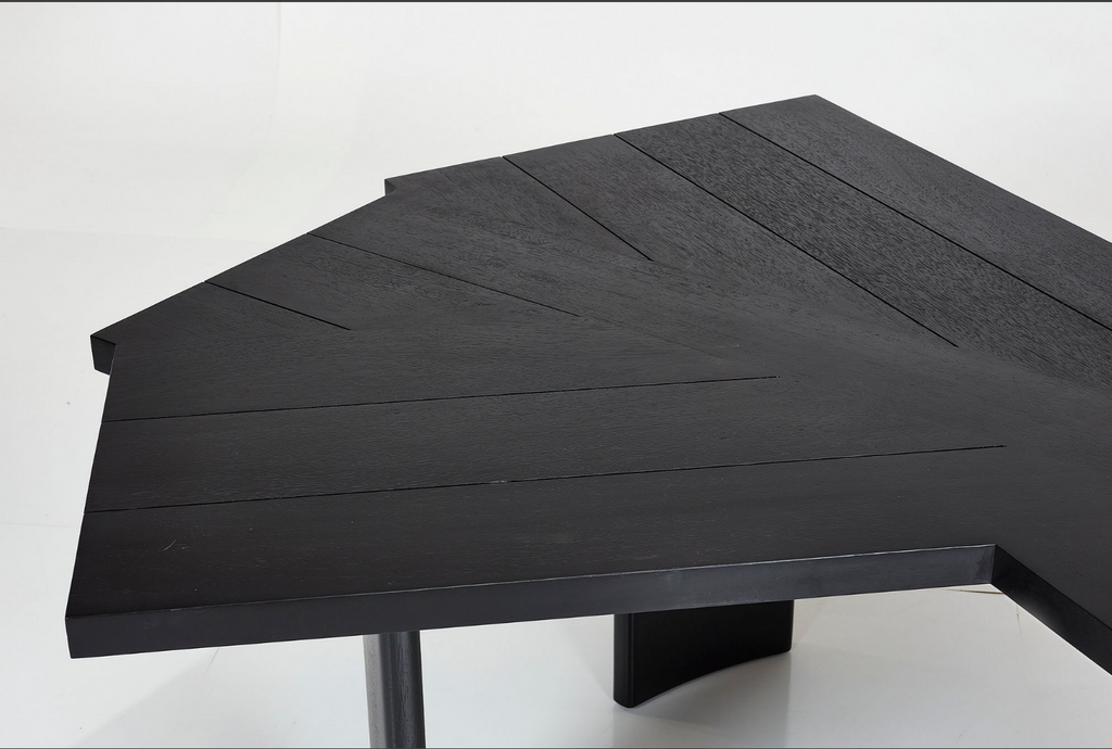 Fan-Shaped Wooden Table