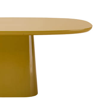 Rectangular dining table - Satin mustard polyurethane