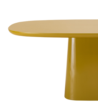Rectangular dining table - Satin mustard polyurethane