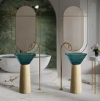 Travertine Resin Basin – Azure