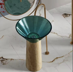 Travertine Resin Basin – Azure