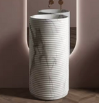 Marble Pattern Round Pedestal Basin – Volaks