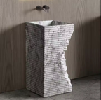 Carrara Square Pedestal Basin – Italian Edition