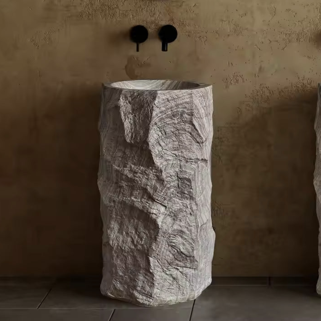 Wabi Stone Cylinder Basin – Raw Zen