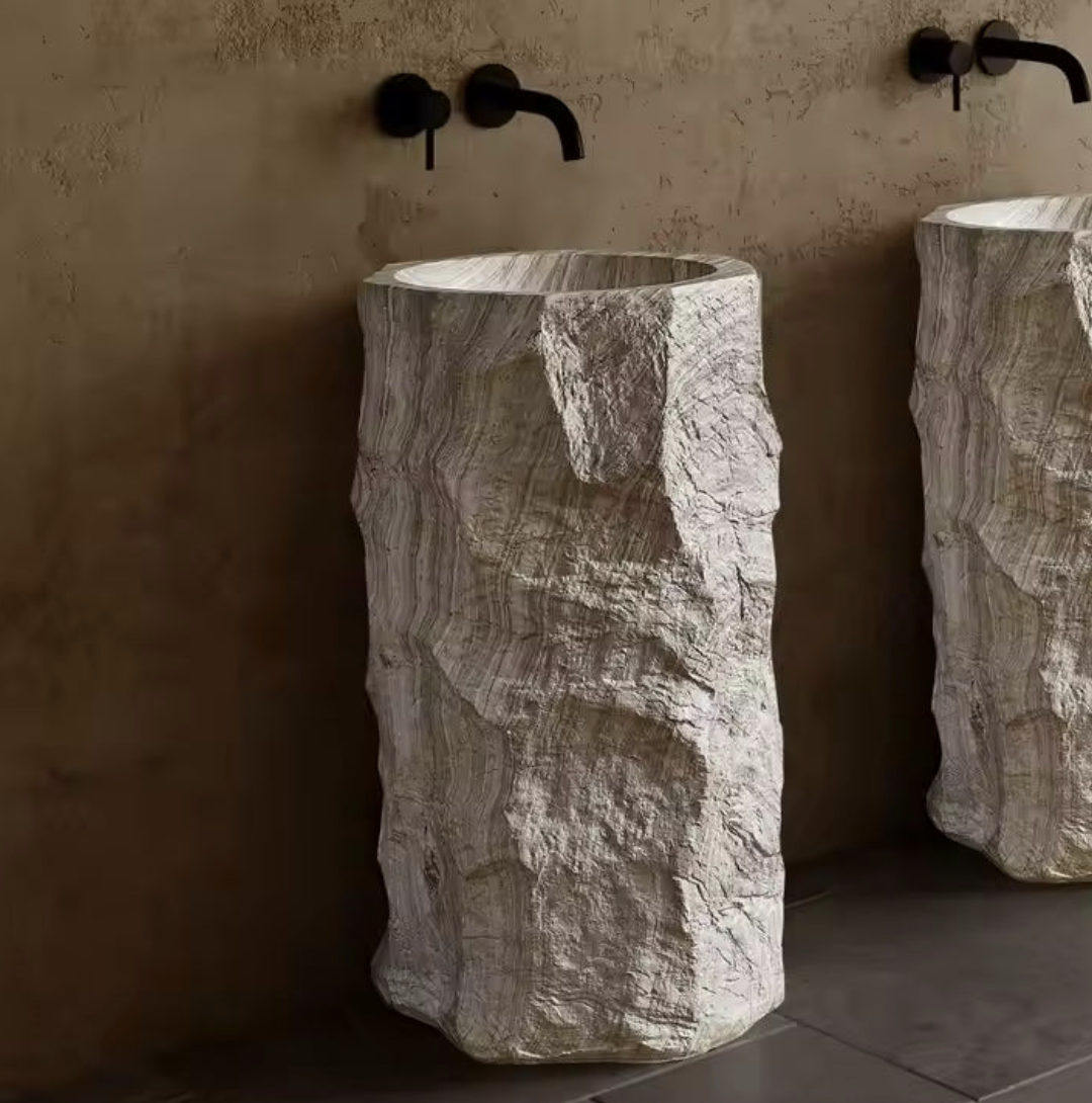 Wabi Stone Cylinder Basin – Raw Zen