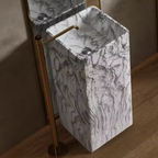 Carrara Cube Pedestal Basin – Marble Edition