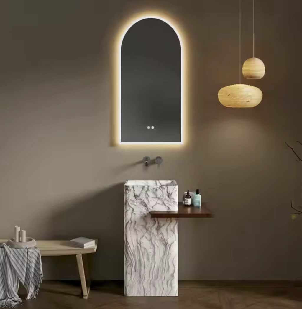 Carrara Shelf Pedestal Basin – Functional Luxe