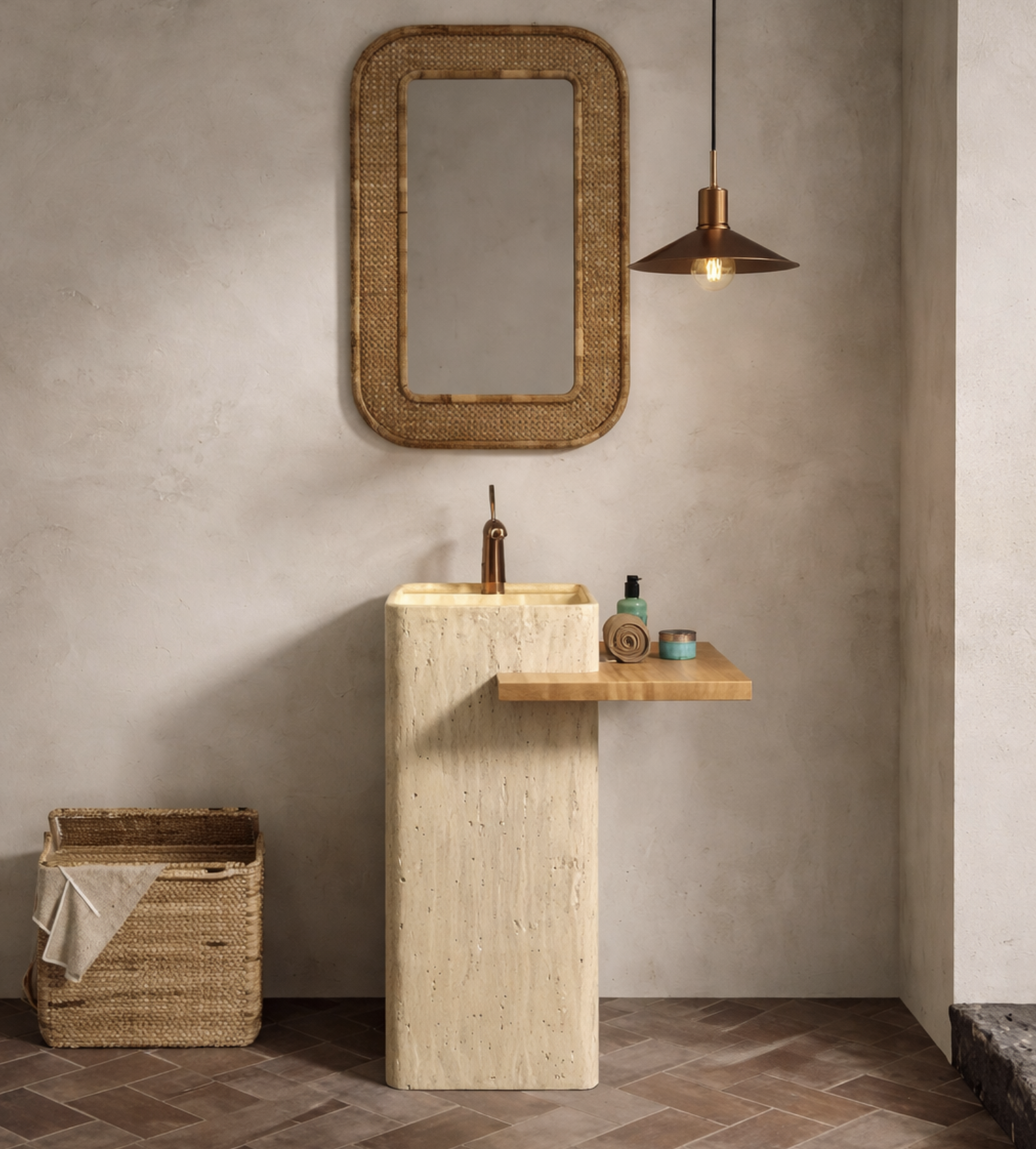 Travertine Shelf Basin – Sand Block Edition