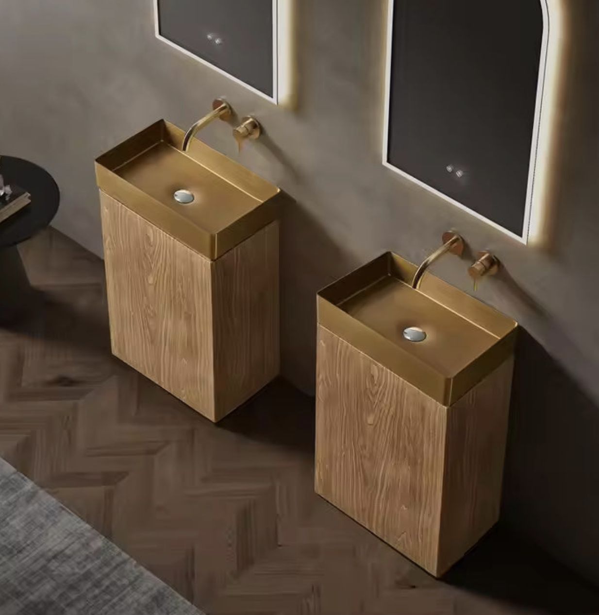 Wood Grain Freestanding Basin – Modern Luxe Edition