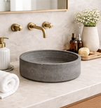 Dark Stone Round Basin
