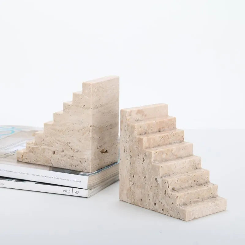 Ascend in Style – Stone Stairs Bookend Set
