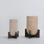 Earthly Elegance: Travertine Stone Vase