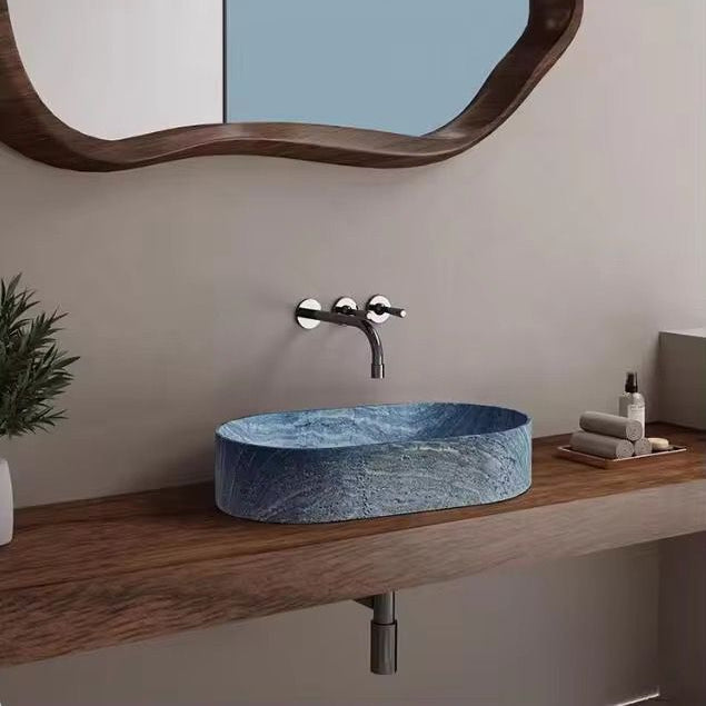 Azure Artificial Stone Vessel Basin