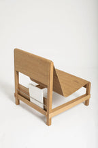 Modern Lounge Chair – Blue Frame with Quilted Cushion