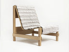 Modern Lounge Chair – Blue Frame with Quilted Cushion