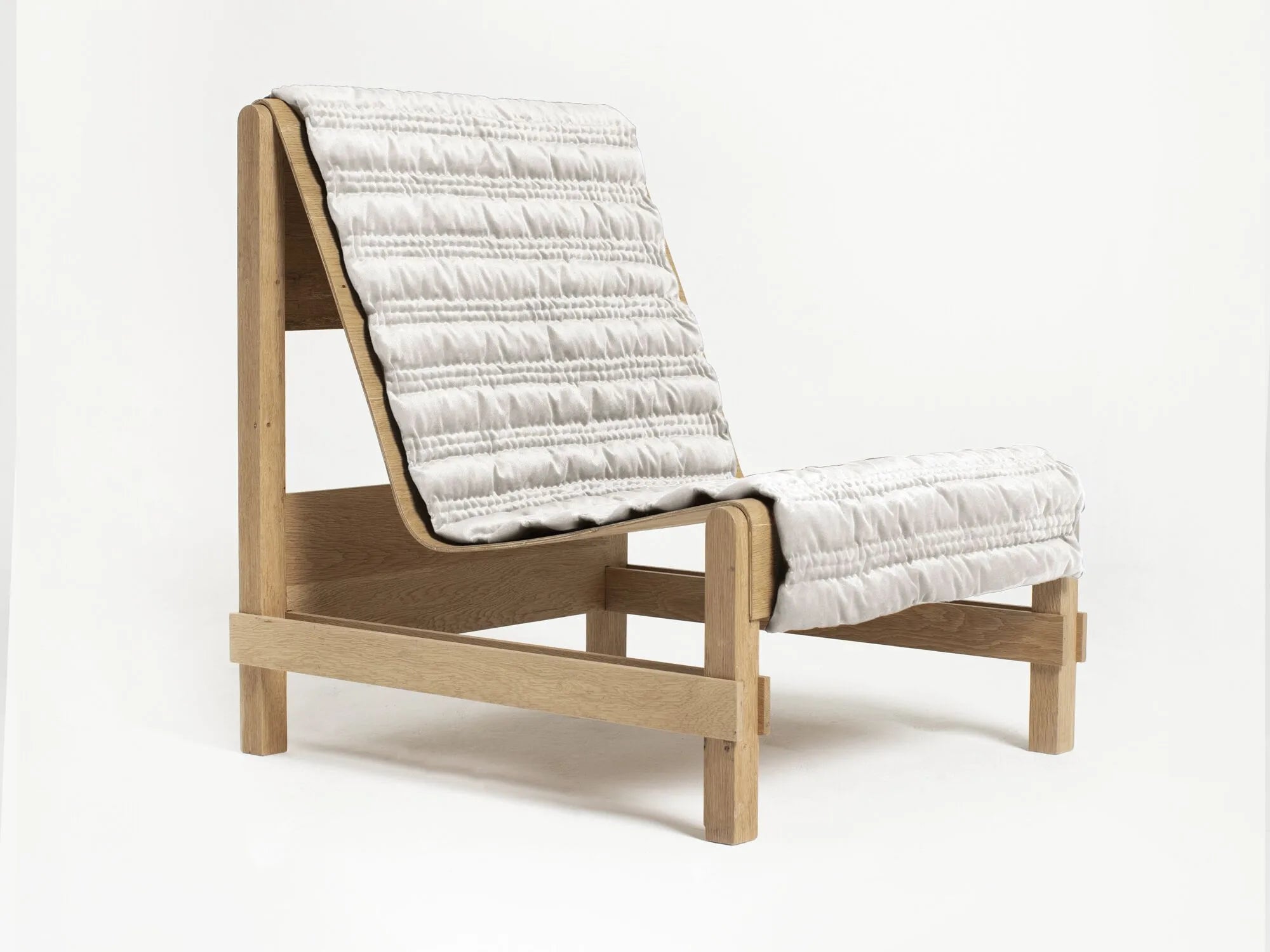 Modern Lounge Chair – Blue Frame with Quilted Cushion