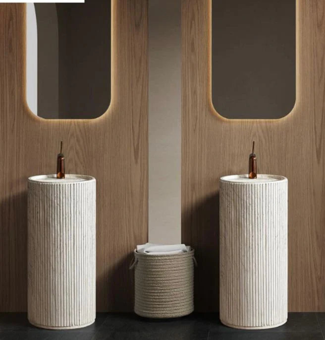 Halo Ribbed Pedestal Basin