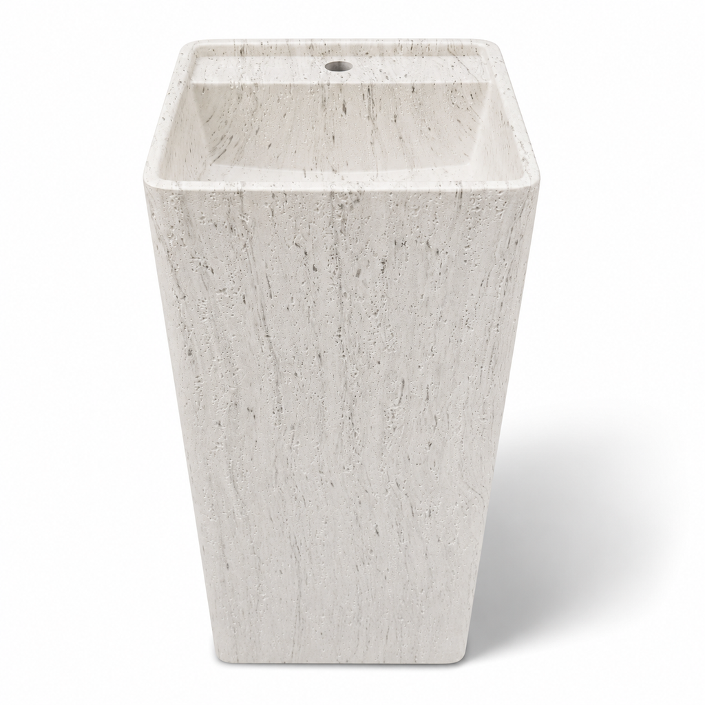 Square Freestanding Artificial Stone Wash Basin