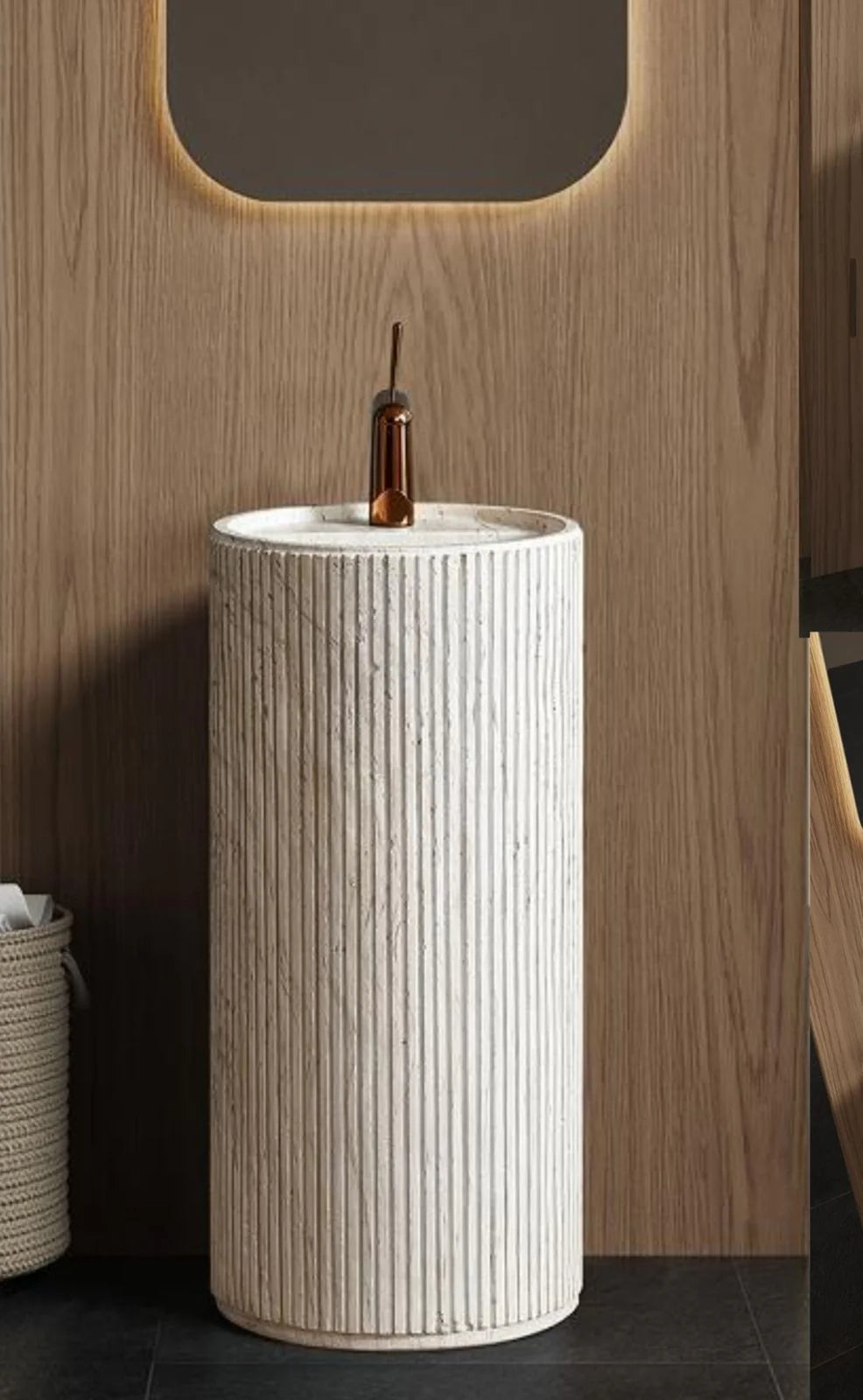 Halo Ribbed Pedestal Basin