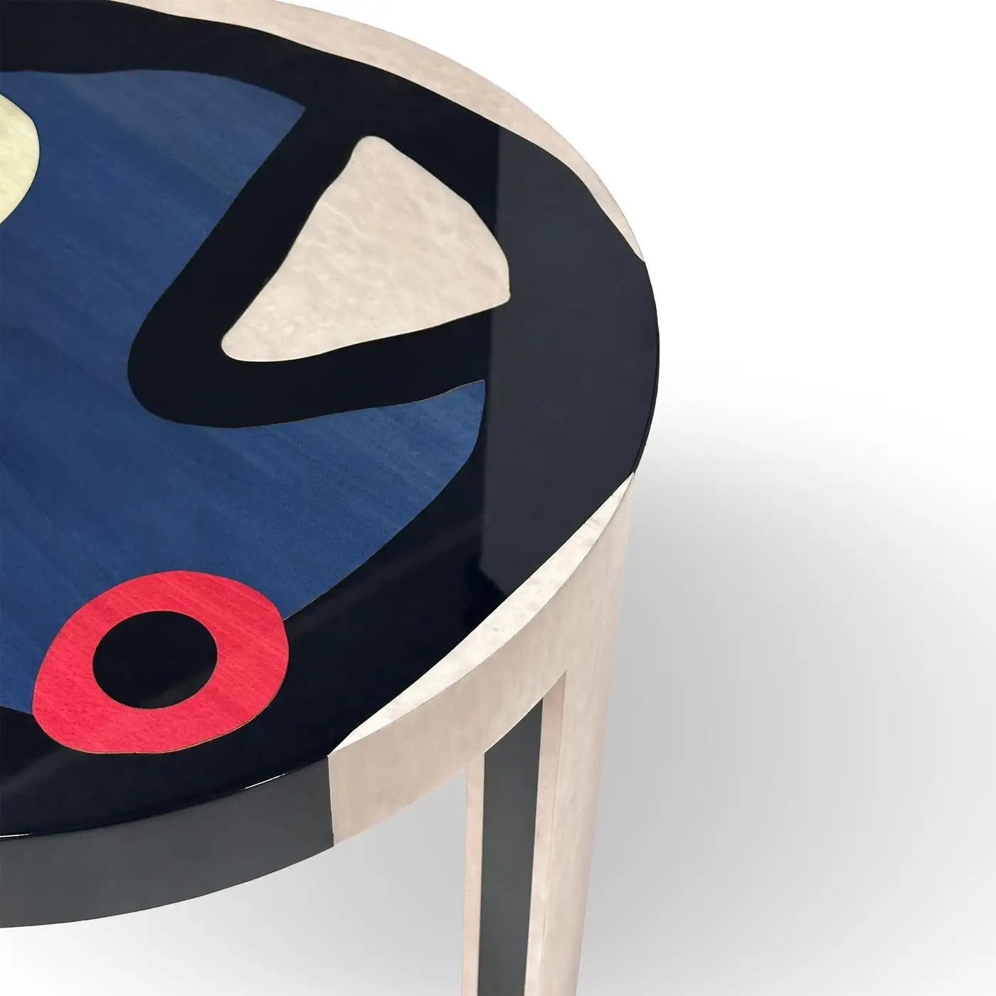 Side table with abstract design