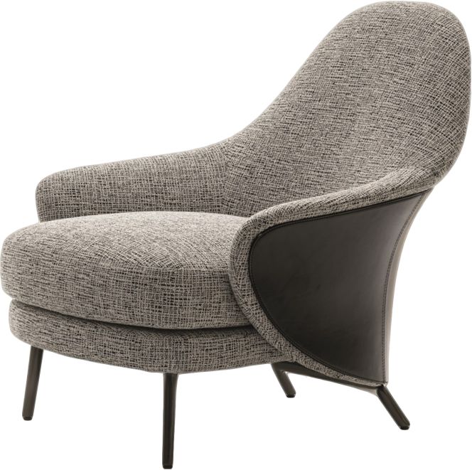 Modern Leather & Fabric Armchair