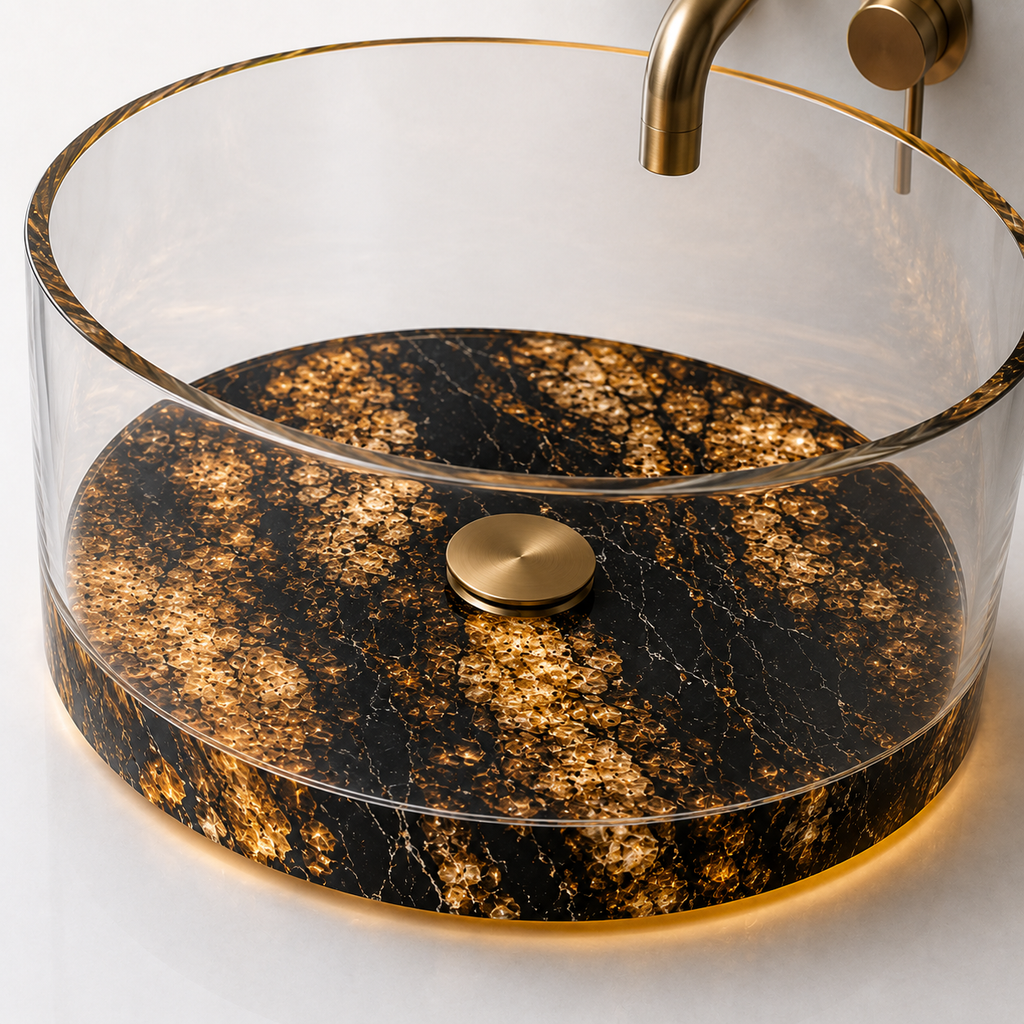 Aurora Marble Fusion Glass Vessel Basin