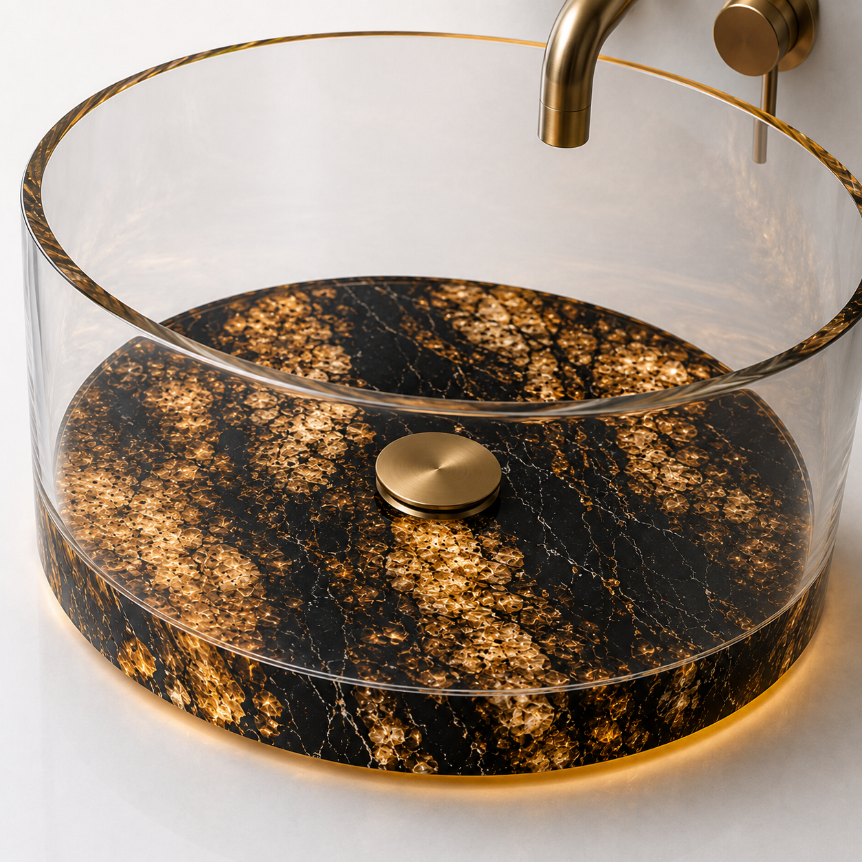 Aurora Marble Fusion Glass Vessel Basin