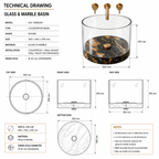 Aurora Marble Fusion Glass Vessel Basin