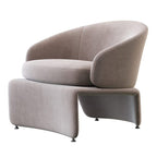 Modern Fabric Lounge Chair with Solid Wood Frame