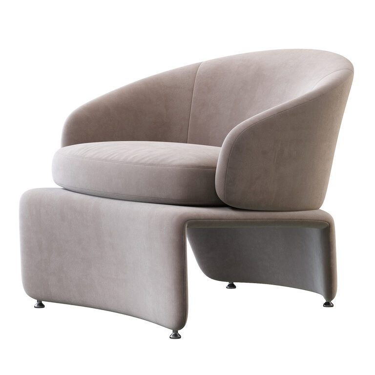 Modern Fabric Lounge Chair with Solid Wood Frame