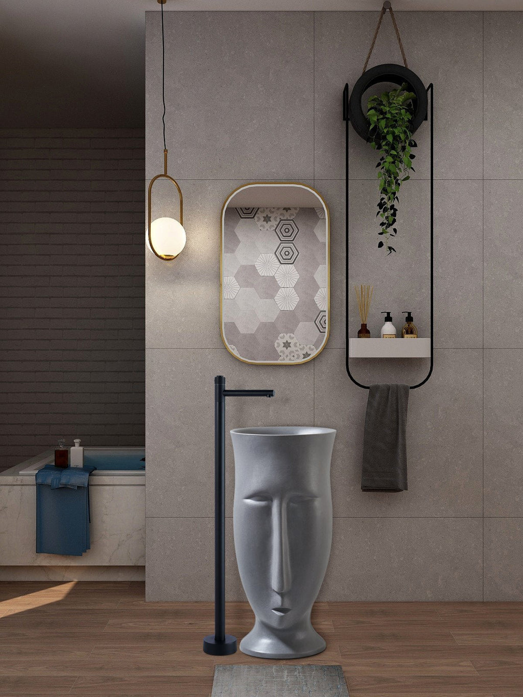 Sculpted Face Basin – Queen