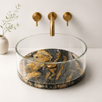 Imperia Marble Fusion Glass Vessel Basin