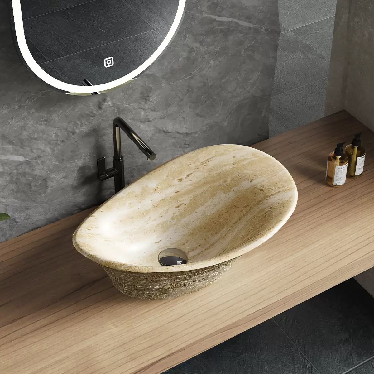 Natural Artificial Stone Vessel Wash Basin