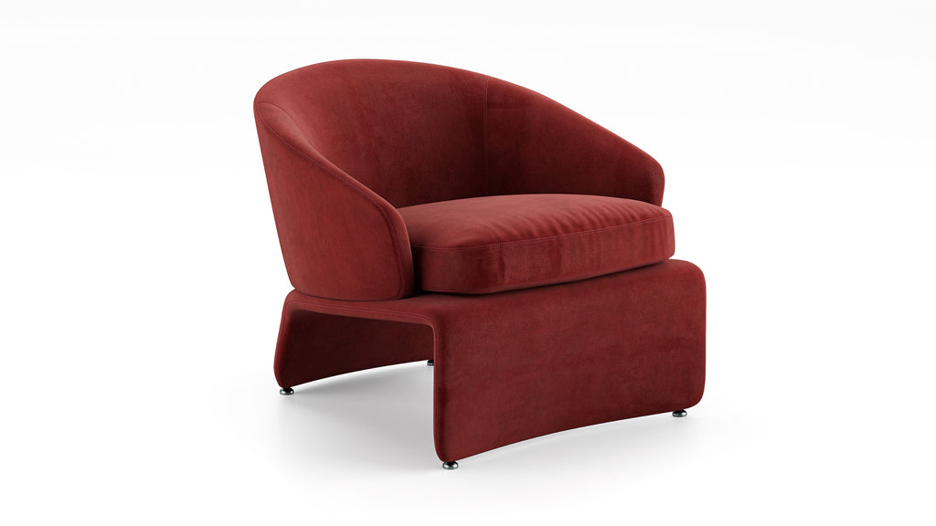 Modern Fabric Lounge Chair with Solid Wood Frame