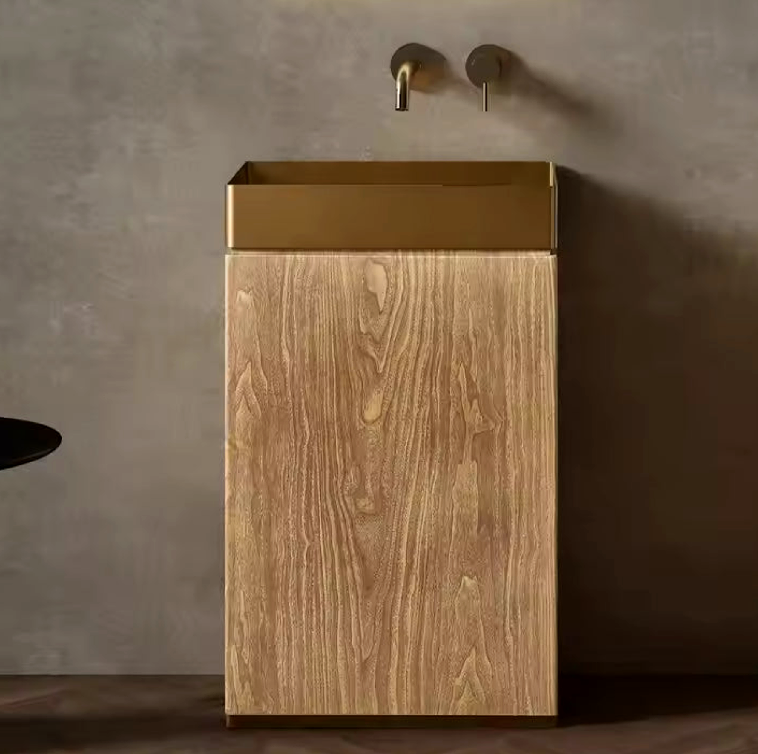 Wood Grain Freestanding Basin – Modern Luxe Edition
