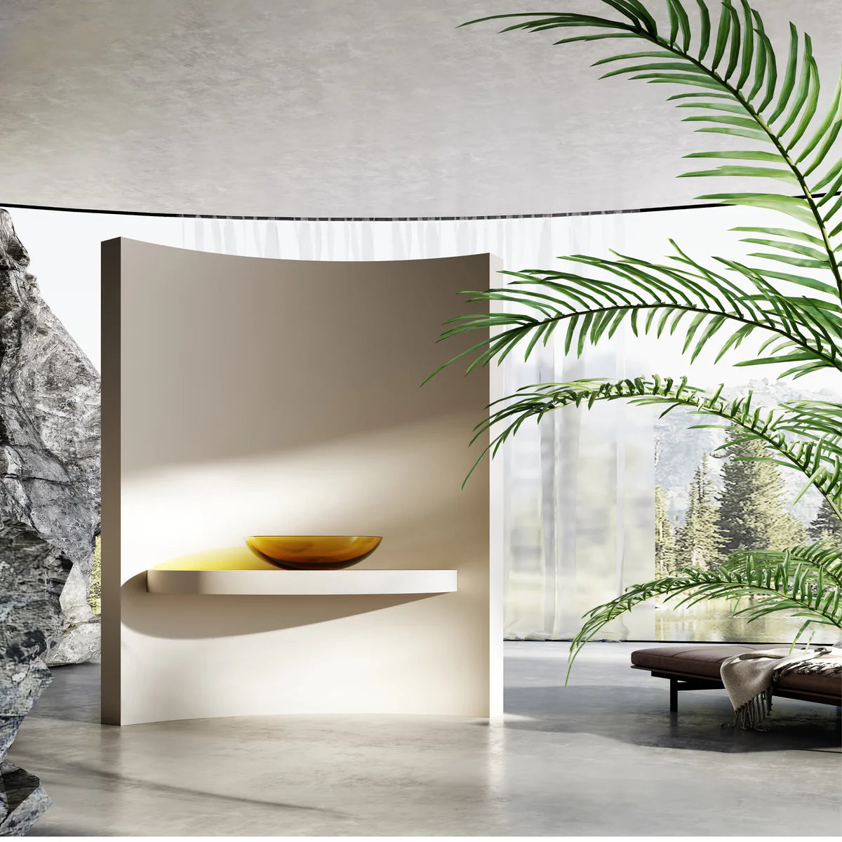 Curved Resin Basin – Luna