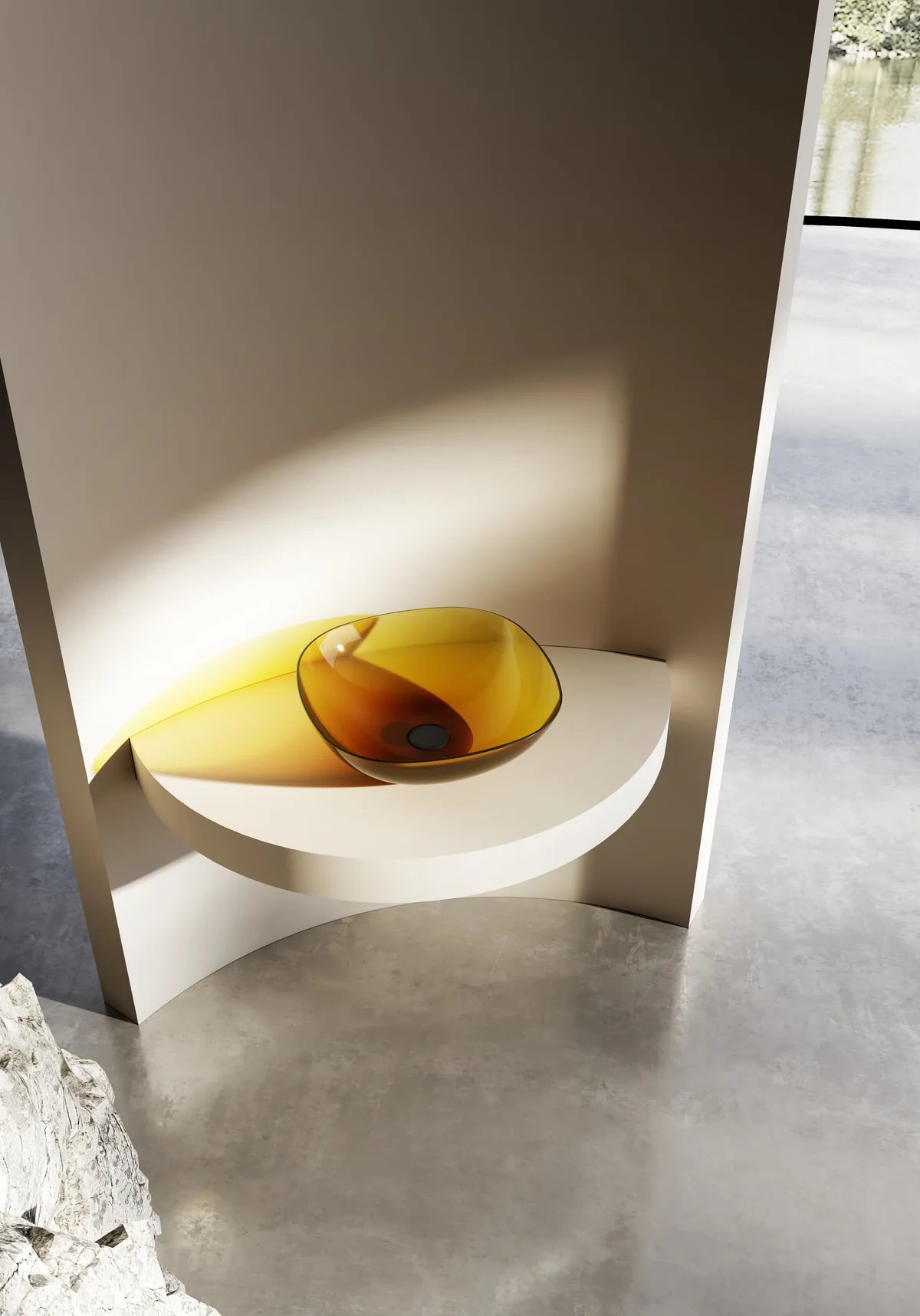 Curved Resin Basin – Luna
