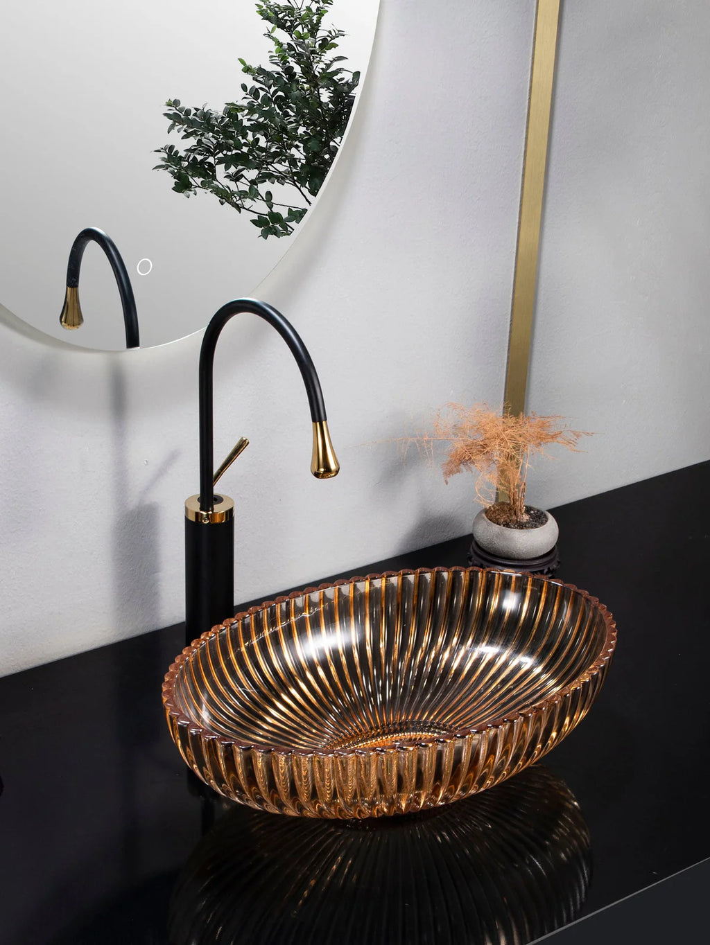 Fluted Stone Basin – Ridge