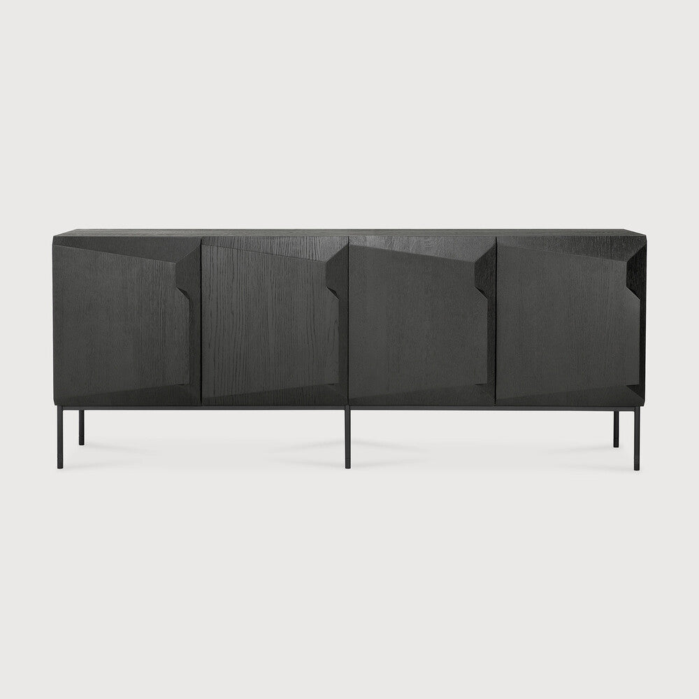 Modern Black Geometric Sideboard