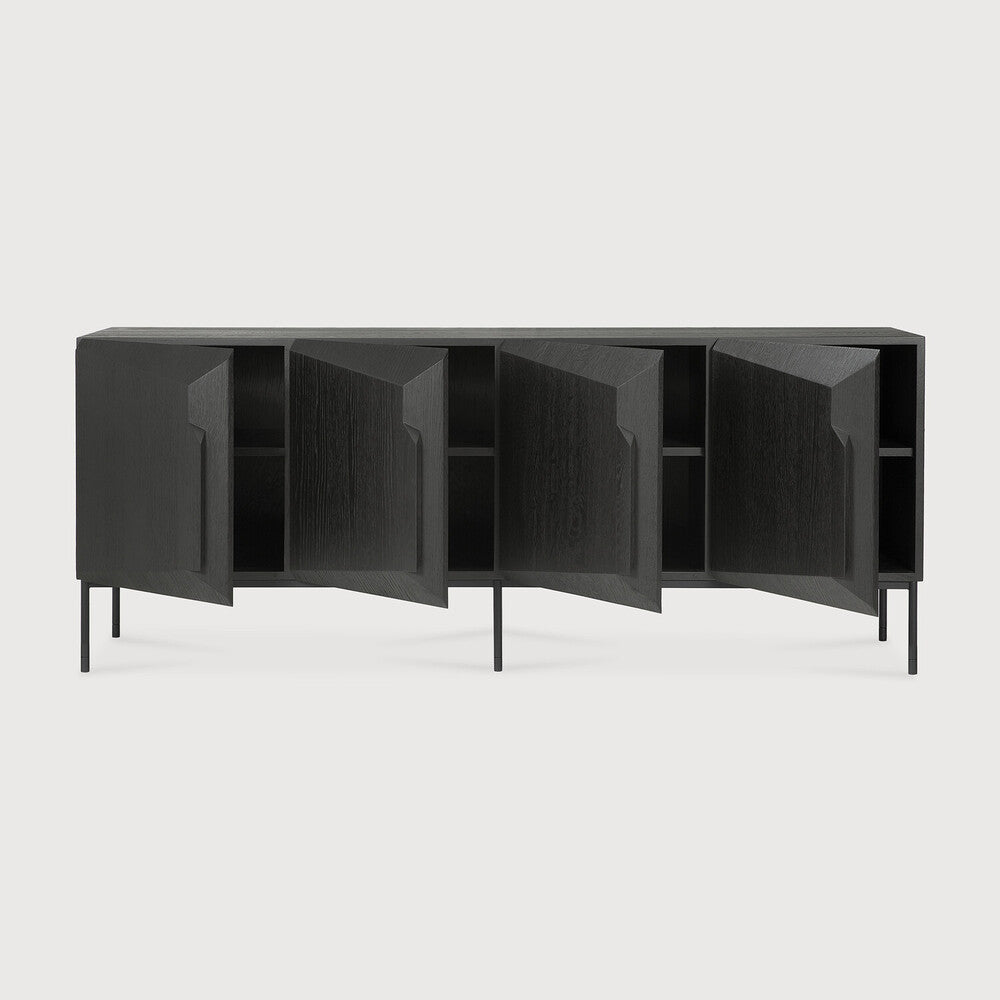 Modern Black Geometric Sideboard
