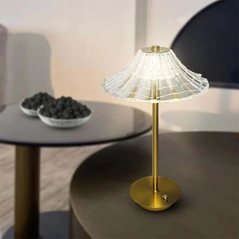 Crystal Shade Gold Table Lamp